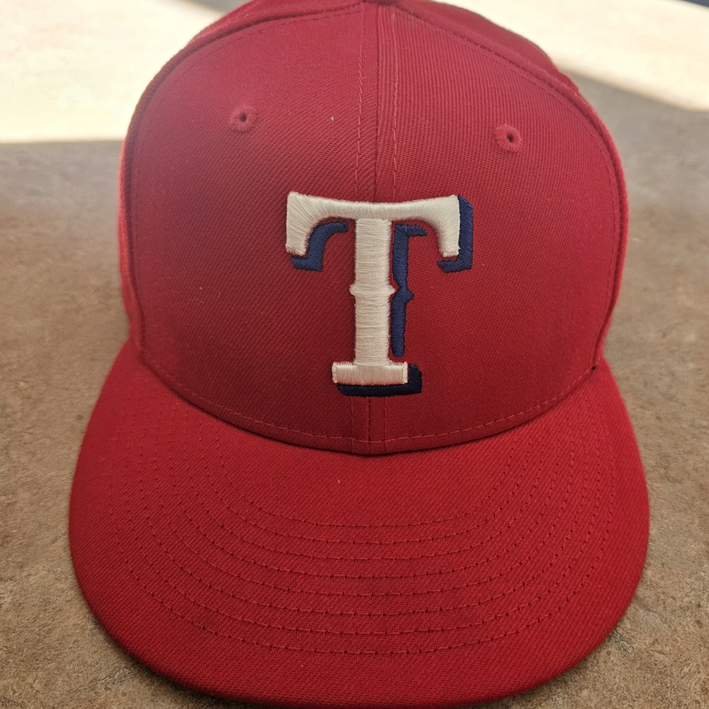 Texas Rangers Baseball Cap Hat Authentic On Field fitted 7 1/2 New Era 59Fifty